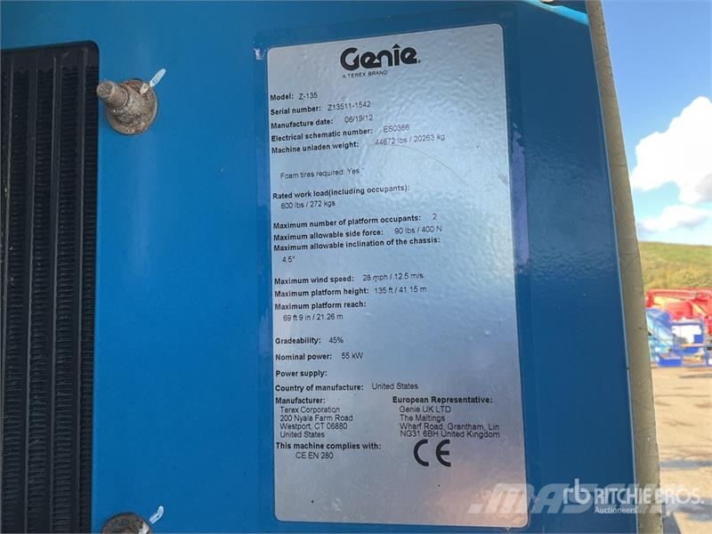Genie Z-135 4WD Diesel Articulating Boom Lift Zglobne podizne platforme