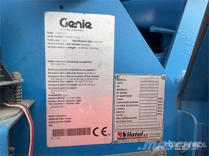 Genie Z-30/20N Articulated boom lifts