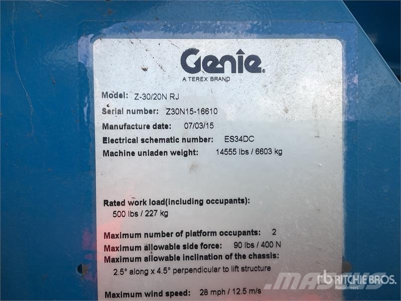 Genie Z-30/20N RJ 관절형 전동이동 리프트