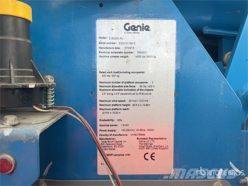 Genie Z-30/20N RJ 관절형 전동이동 리프트
