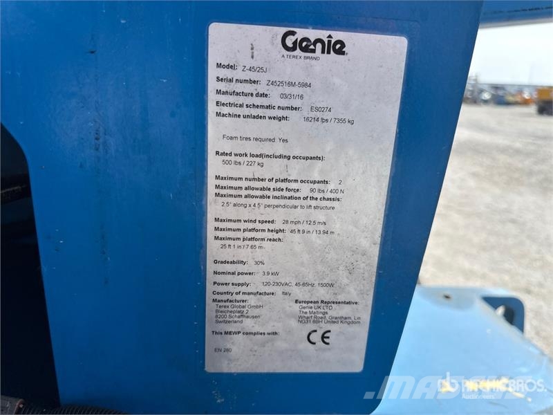Genie Z-45/25J Alkūniniai keltuvai
