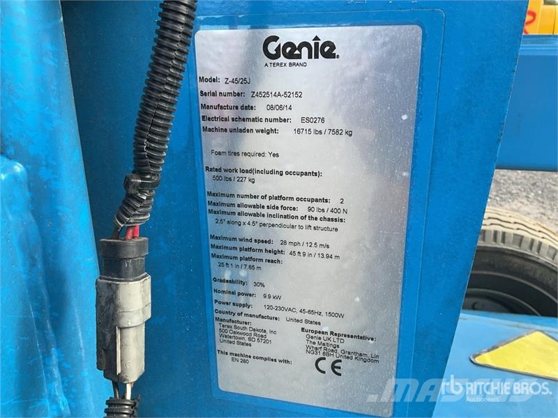 Genie Z-45/25J 2WD Diesel Articulating Boom Lift Leddede bomlifter