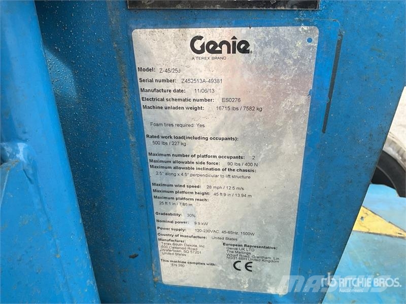 Genie Z-45/25J 2WD Hybrid Articulating Boom Lift Leddede bomlifter