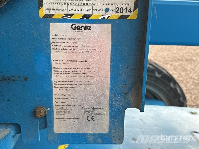 Genie Z-45/25J 4WD Diesel Nacelle Articulee Articulating Nacelles articulées