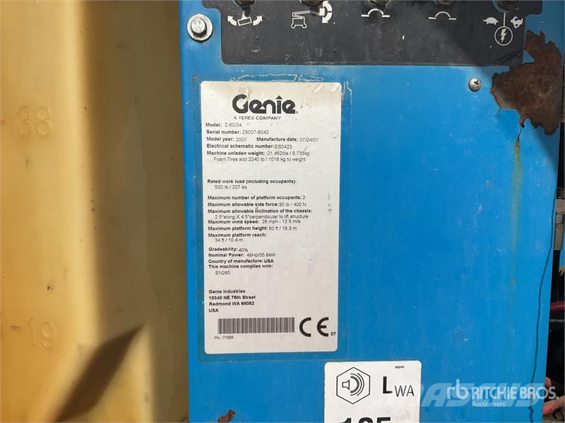 Genie Z-60/34-4WD 4WD Diesel Articulating Boom Lift Elevadores braços articulados