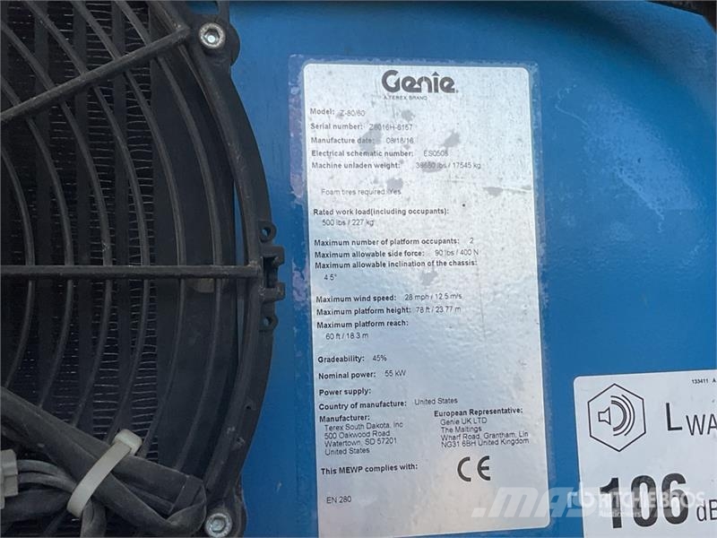Genie Z-80/60 4WD Diesel Articulating Boom Lift Iseliikuvad poomtõstukid