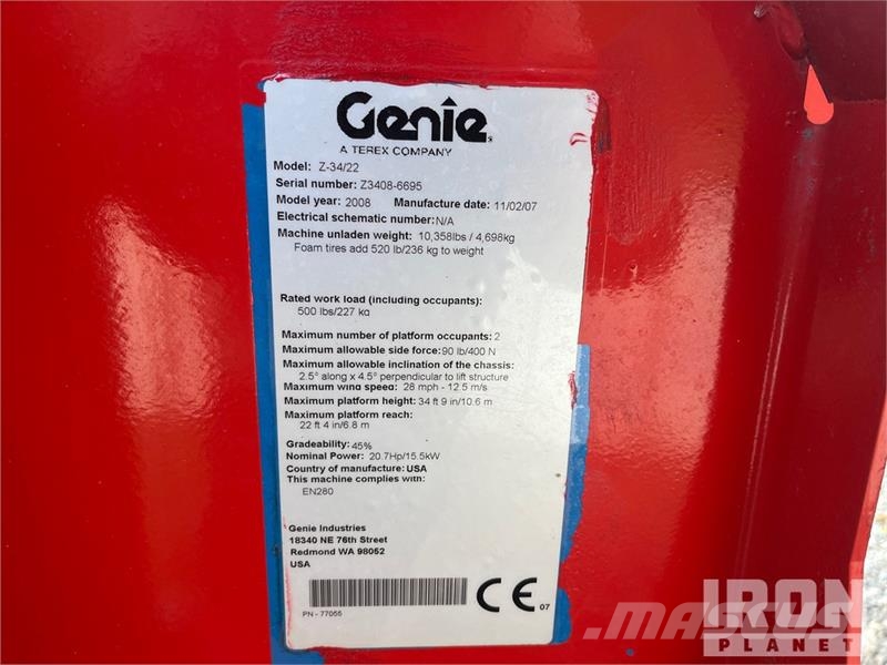 Genie Z34/22 Diesel Articulating Boom Lift Zglobne dvižne ploščadi