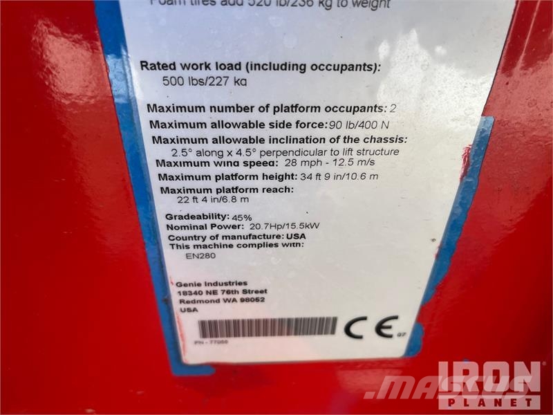 Genie Z34/22 Diesel Articulating Boom Lift Zglobne dvižne ploščadi