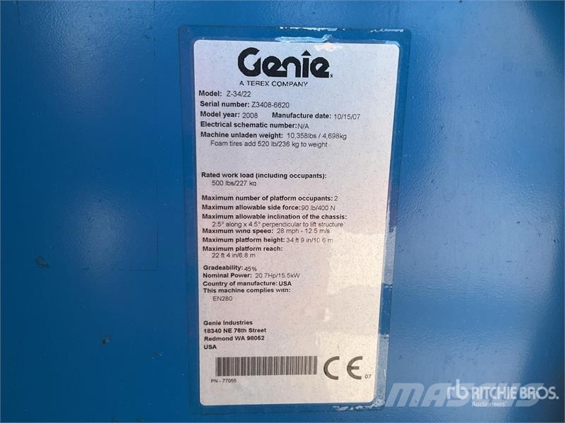 Genie Z34-22IC Diesel Articulating Boom Lift Articulated boom lifts