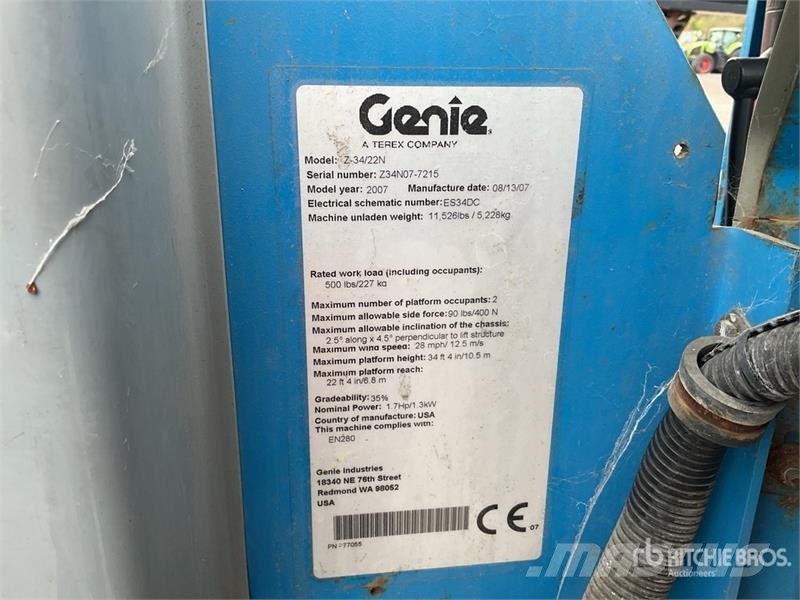 Genie Z34/22N 2WD Electric Articulating Boom Lift رافعات سلة مفصلية