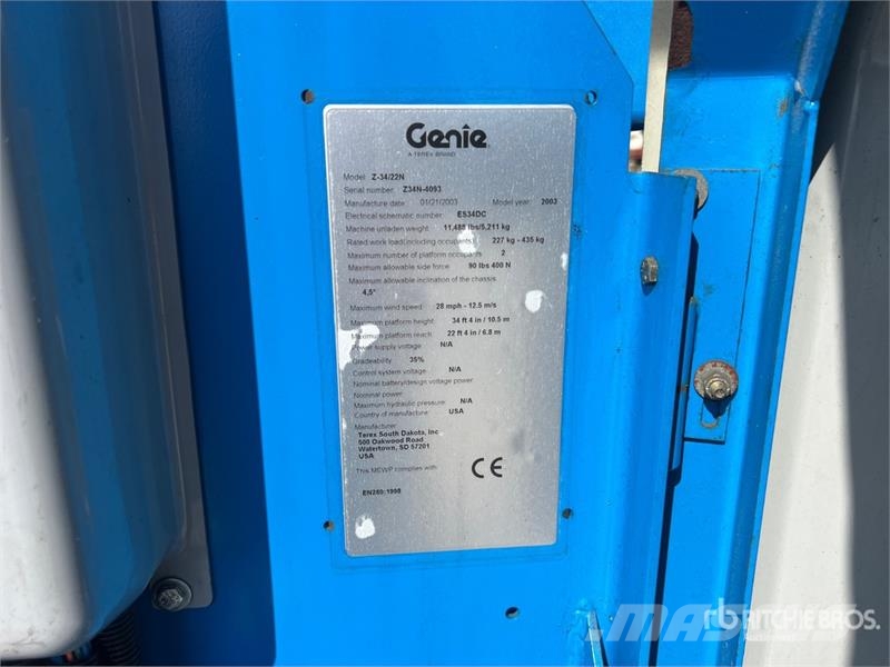 Genie Z34/22N Electric Articulating Boom Lift ブームリフト　屈伸型