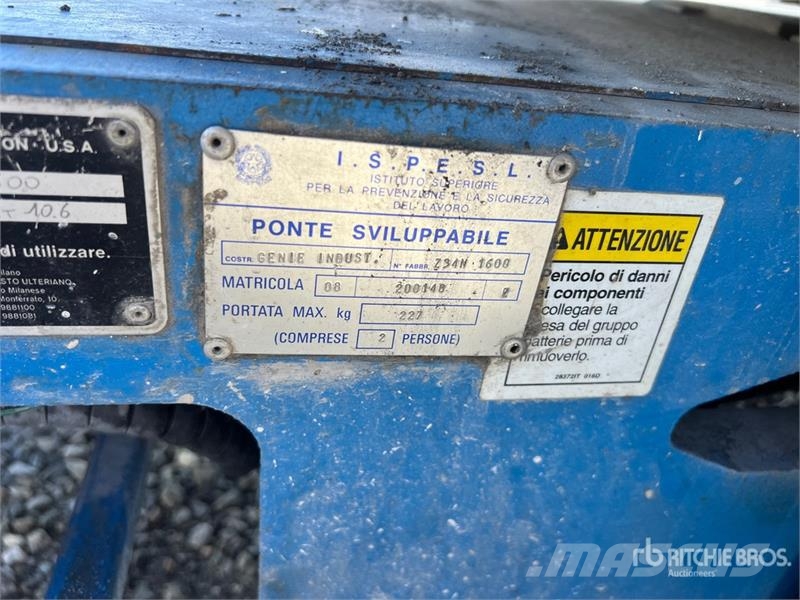 Genie Z34/22N Electric Articulating Boom Lift ブームリフト　屈伸型