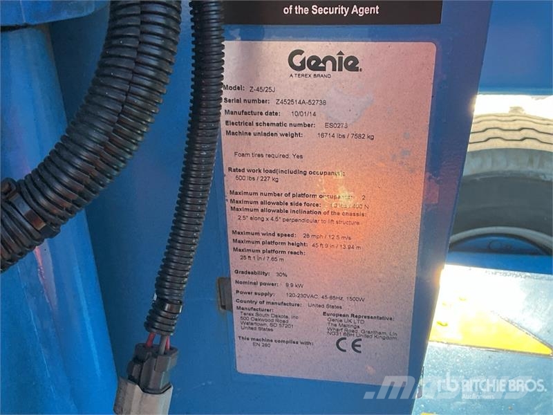 Genie Z45/25J 2WD Hybrid Articulating Boom Lift Bomlifte med knækarm
