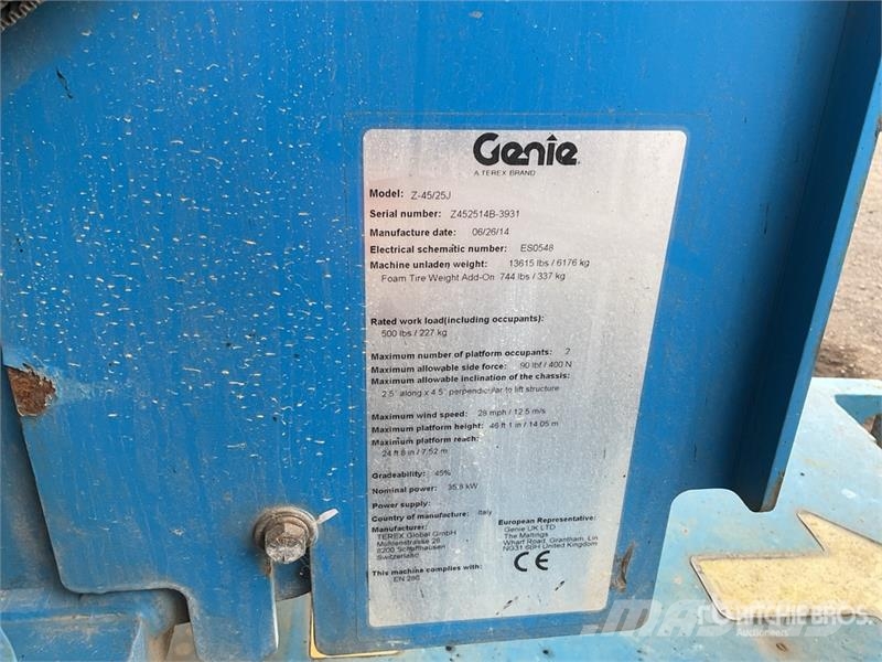 Genie Z4525J 4WD Diesel Articulating Boom Lift Gelenkteleskoparbeitsbühnen