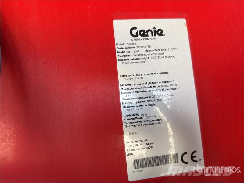 Genie Z80/60 Articulating Boom Lift Съчленени стрелови подемници