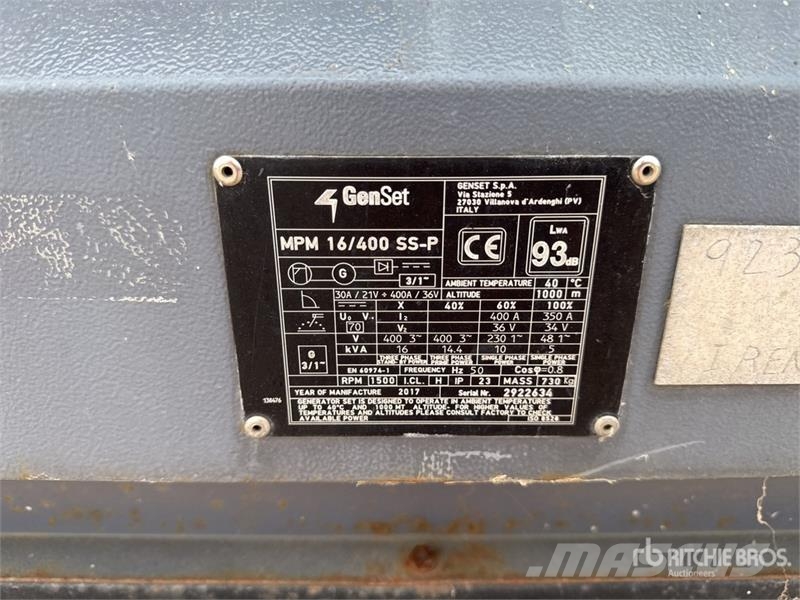 Genset MPM 16/400 SS-P 400 A Mobile Groupe De Soudure Eng Lasapparaten
