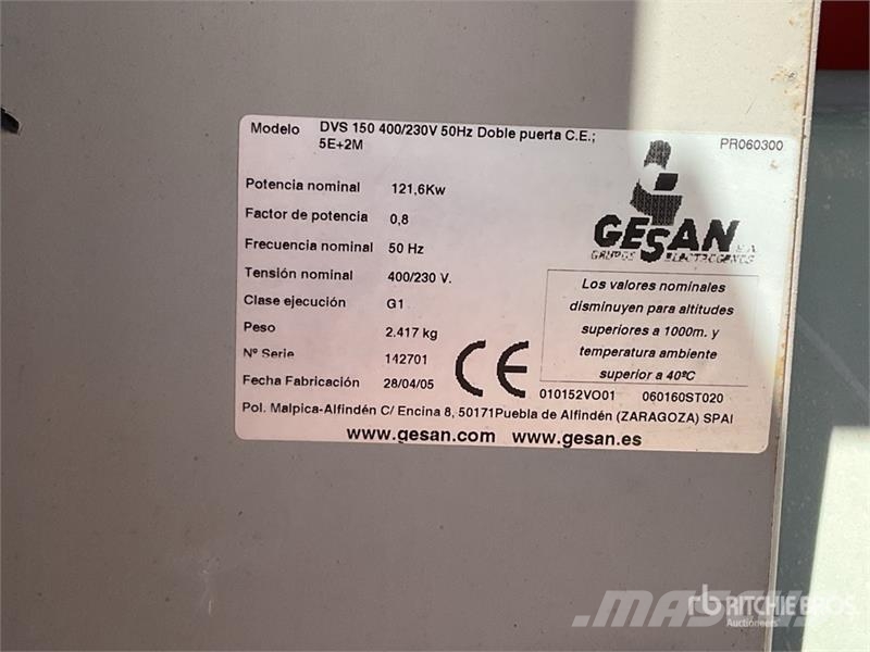 Gesan DVS150 150 kVA Generator Set مولدات ديزل