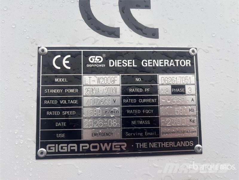 Giga Power LT-W200GF 250 KVA Generator Set (Unused) Diesel Generators