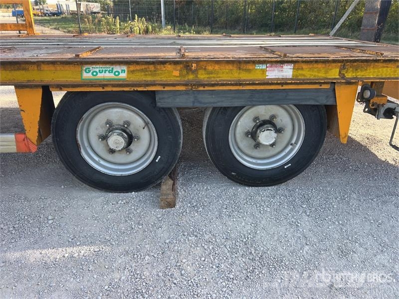 Gourdon PE80 T/A Remorque Plateau 2 Essieux Flatbed Traile Vlakke laadvloer