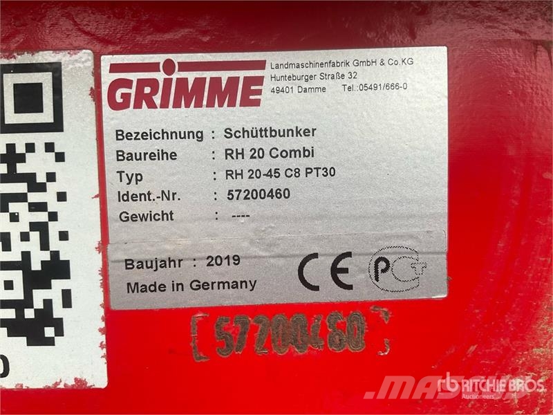 Grimme RH 20/45 COMBI Pull Type Separation Pre-Sorting Co Sonstige Landmaschinen