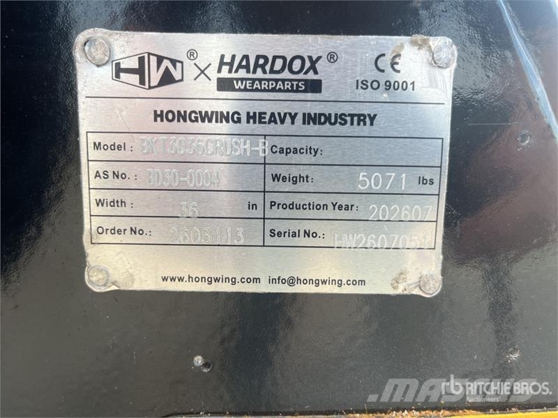 H&W BKT3036CRUSH-B 900 mm crusher bucket 36 in Excavat Muu