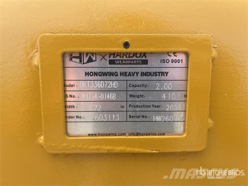 H&W BKT336D72HD 1900 mm Digging 72 in Excavator Bucket Kašike / Korpe