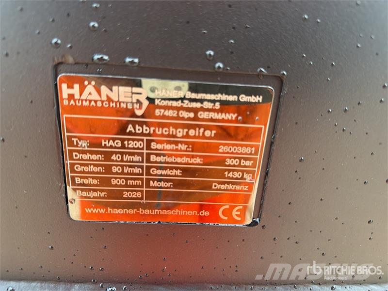 Haener HAG1200 Rotating Demolition Excavator Grapp Garras