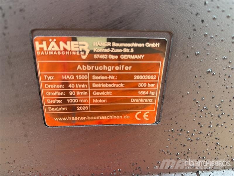 Haener HAG1500 Rotating Demolition Excavator Grapp Garras
