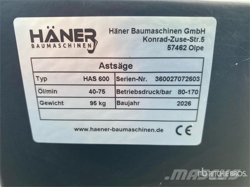Haener HAS600 Tree Shear (Unused) Sonstige Forstmaschinen