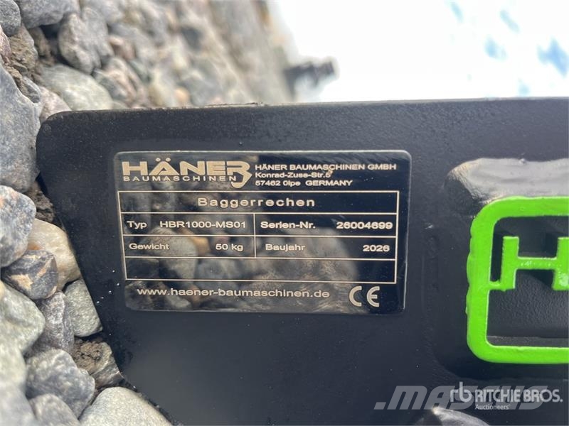 Haener HBR1000-MS01 1000 mm Q/C Excavator Rake (Un Schudders