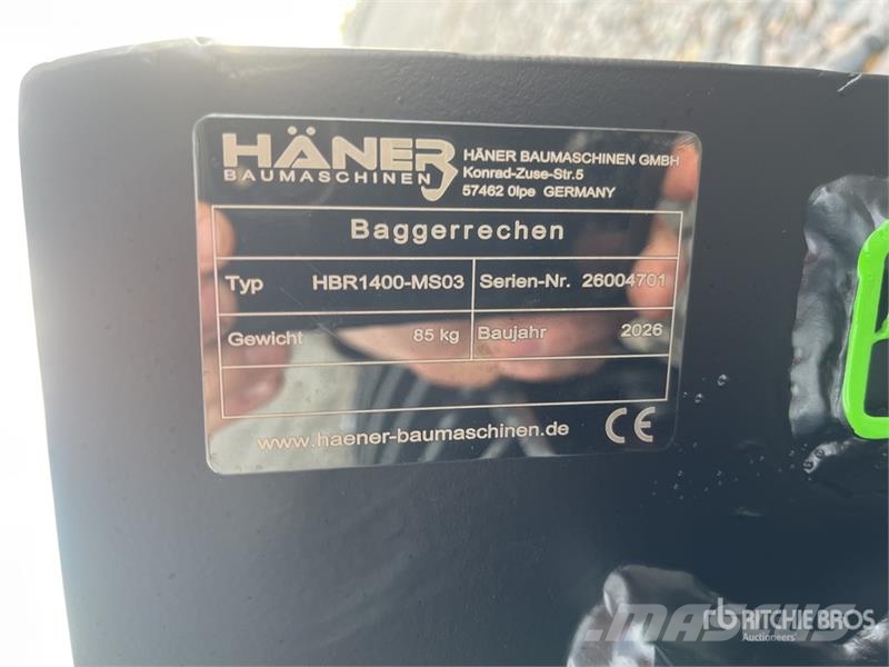  Haener HBR1400-MS03 1400 mm Q/C Excavator Rake (Un Schudders