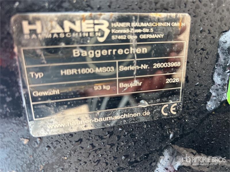 Haener HBR1600-MS03 1600 mm Lifting Excavator Rake Граблі і сінозворушувачі