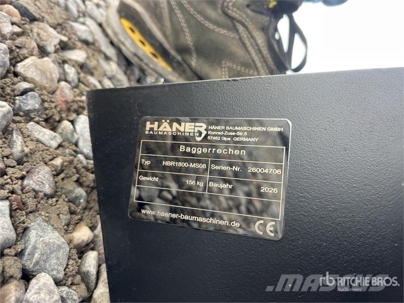  Haener HBR1800-MS08 1800 mm Q/C Excavator Rake (Un Schudders