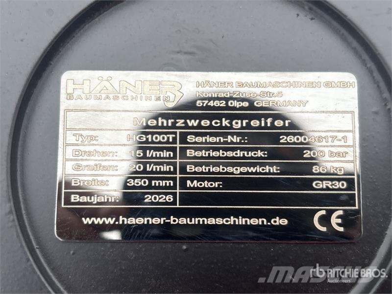 Haener HG100T Excavator Grapple (Unused) Grijpers