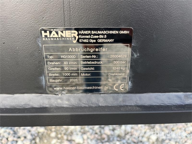  Haener HG1300D Rotating Excavator Grapple (Unused) Pašgrābji