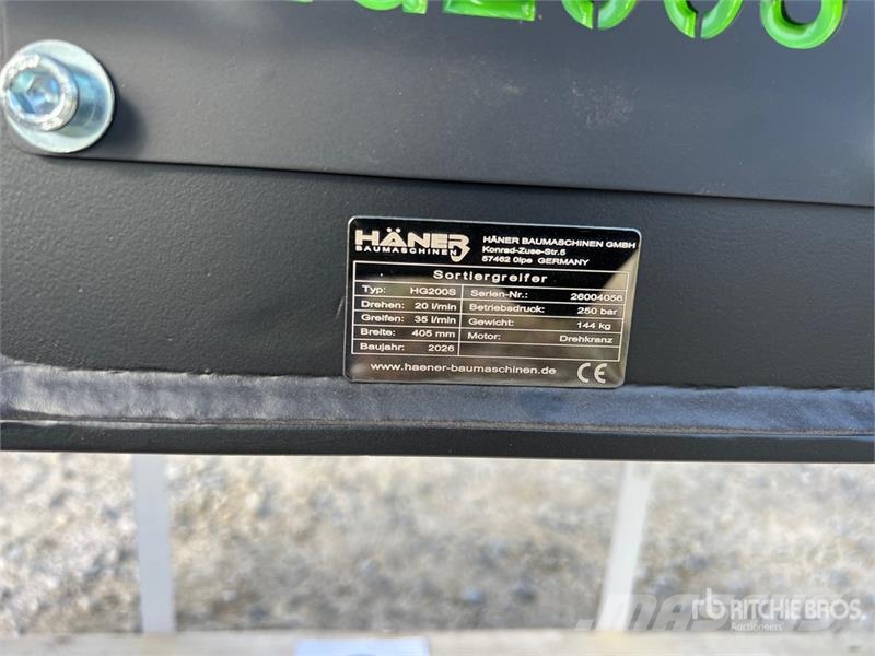 Haener HG200S Sorting Excavator Grapple (Unused) Pinzas