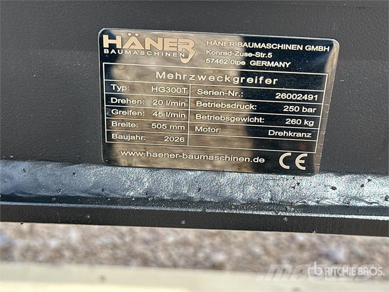  Haener HG300T Pince De Tri (Non Utilise) Sorting E Grabilice