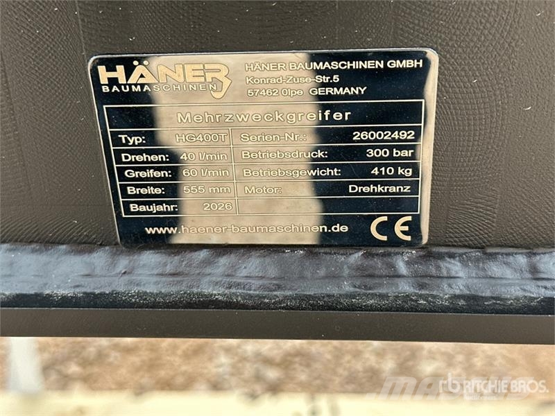 Haener HG400T Pince De Tri (Non Utilise) Sorting E Grabilice