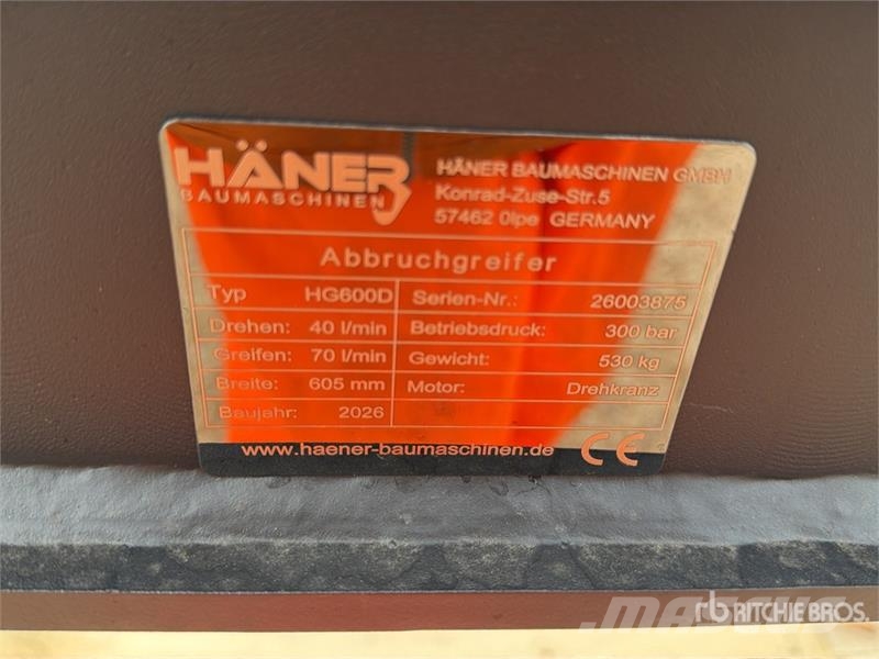 Haener HG600D Rotating Sorting Excavator Grapple ( Garras