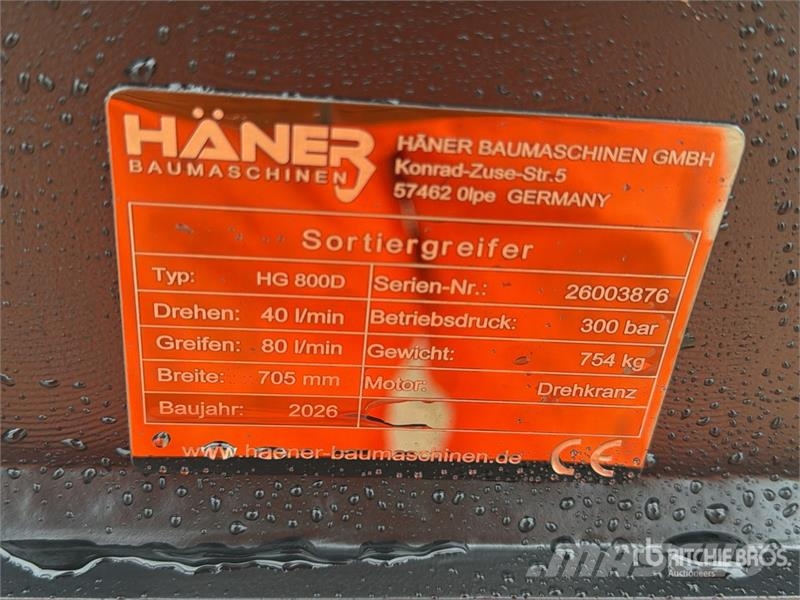  Haener HG800D Rotating Sorting Excavator Grapple ( Garras