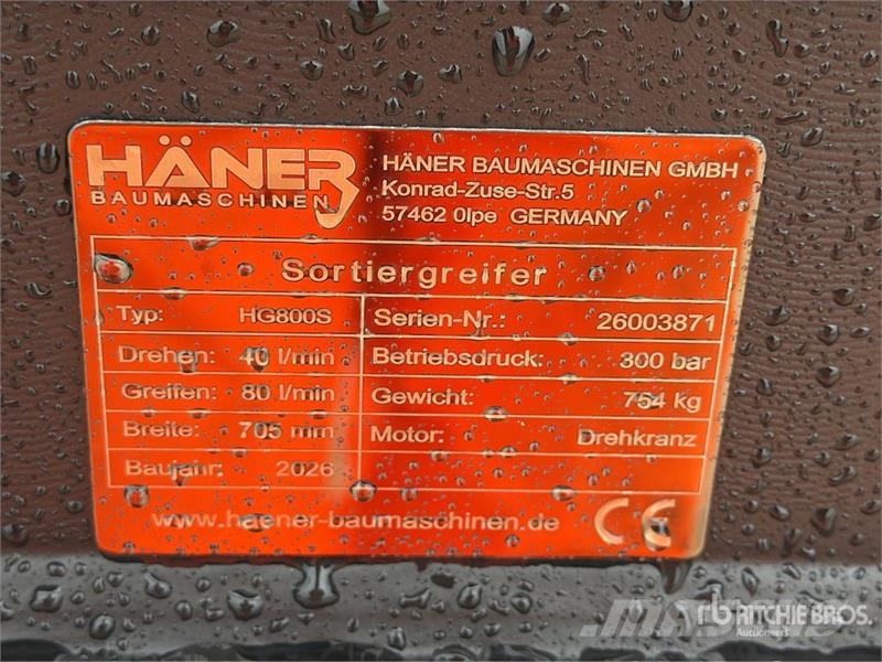  Haener HG800S Rotating Sorting Excavator Grapple ( Garras