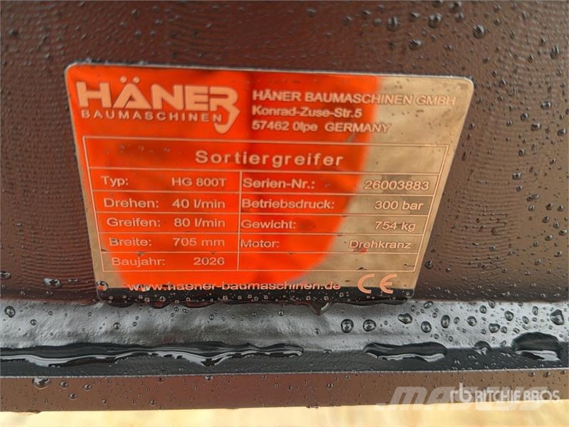  Haener HG800T Rotating Sorting Excavator Grapple ( Garras