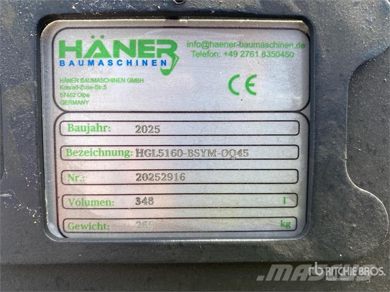  Haener HGL5160-OQ45 Excavator Bucket (Unused) Schaufeln