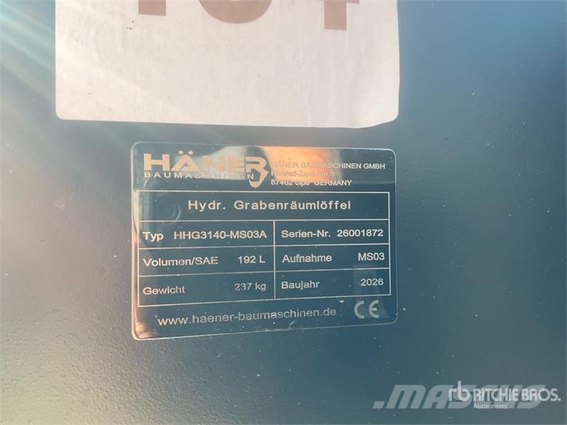Haener HHG3140-MS03A Tilt Excavator Bucket (Unused Kašike / Korpe