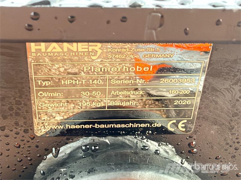  Haener HPH-T140A Tilting Grading Beams (Unused) Other components