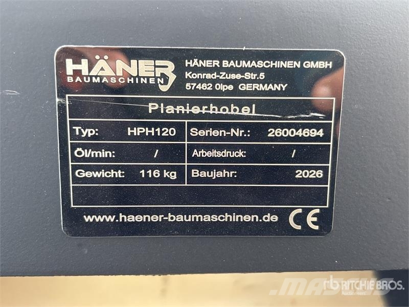 Haener HPH120 Grading Beams (Unused) Andre komponenter