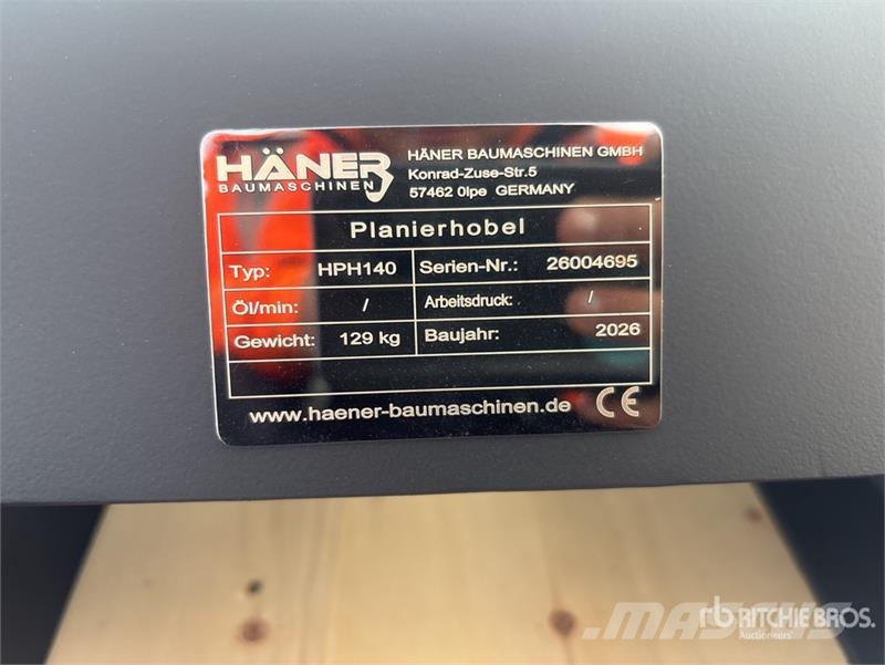 Haener HPH140 Grading Beams (Unused) Andre komponenter