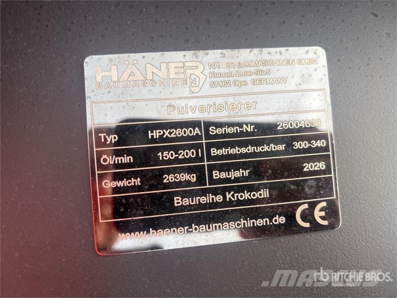 Haener HPX2600A Rotating Demolition Pulverizer (Un Pulveriser (Demolition Crusher )