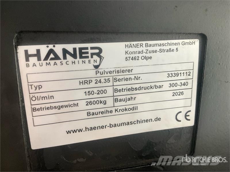 Haener HRP24.35 Hydraulic Rotating Demolition Pulv Crushers