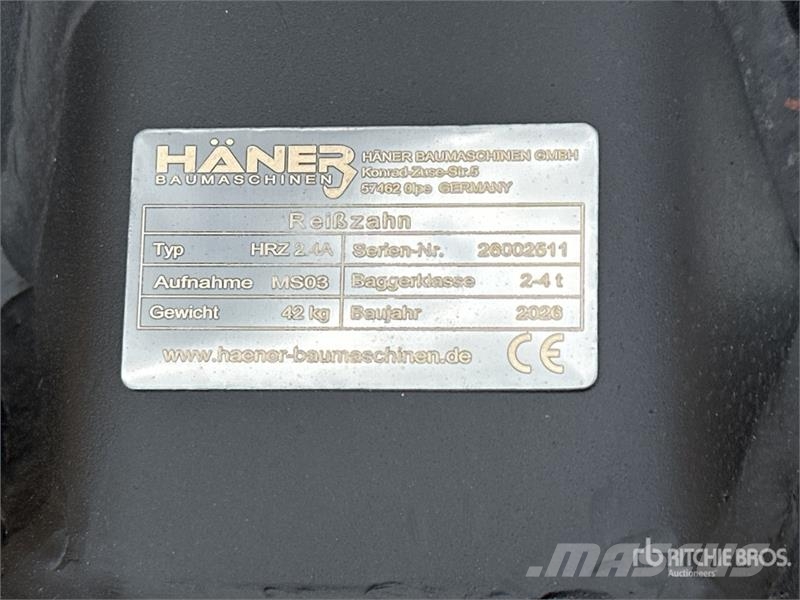 Haener HRZ 2.4A Dent De Deroctage (Non Utilise) Ex Scarificateur